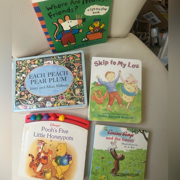 Book Bundle of 5 Baby Toddler Heavy Duty Books Maisy Pooh Curious George Skip - Picture 5 of 7